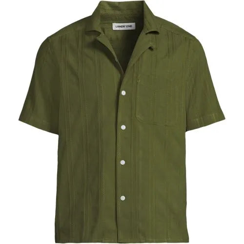 Men's Textured Camp Collar Shirt