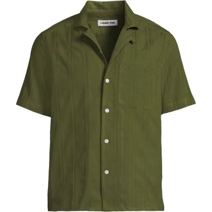 Men's Textured Camp Collar Shirt
