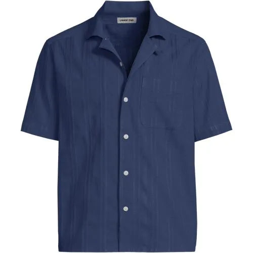 Men's Textured Camp Collar Shirt