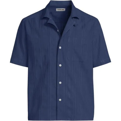 Men's Textured Camp Collar Shirt