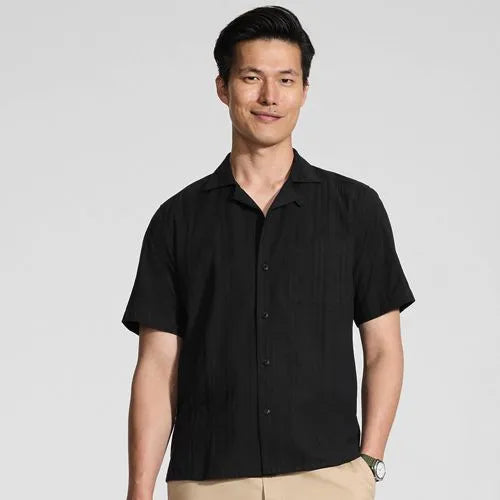 Men's Textured Camp Collar Shirt