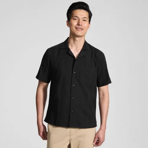 Men's Textured Camp Collar Shirt
