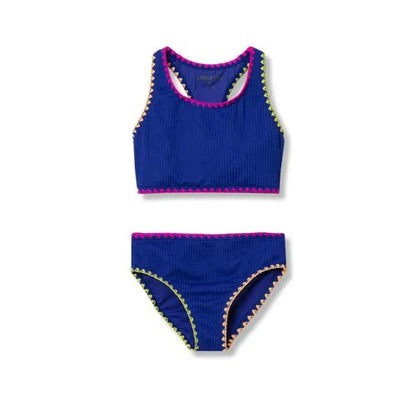 Girls Embroidered Bikini Swimsuit Set