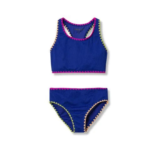 Girls Embroidered Bikini Swimsuit Set