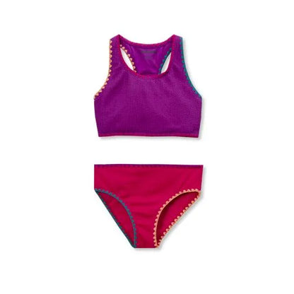 Girls Embroidered Bikini Swimsuit Set