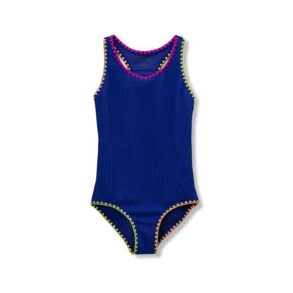 Girls Embroidered One Piece Swimsuit