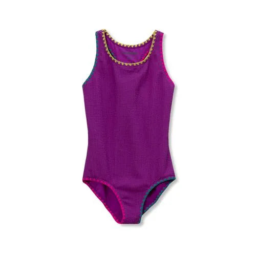 Girls Embroidered One Piece Swimsuit