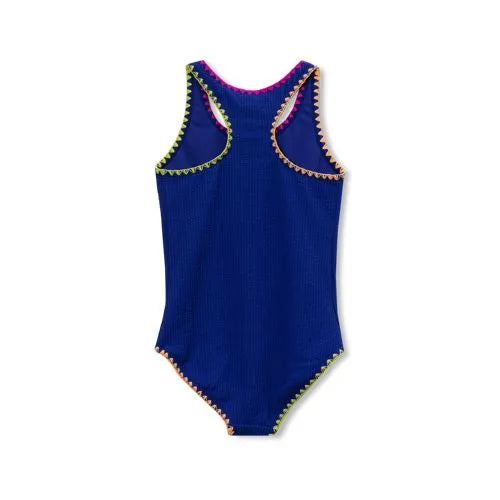 Girls Embroidered One Piece Swimsuit