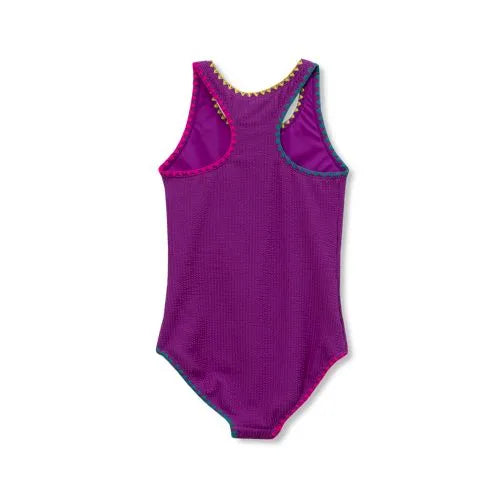 Girls Embroidered One Piece Swimsuit