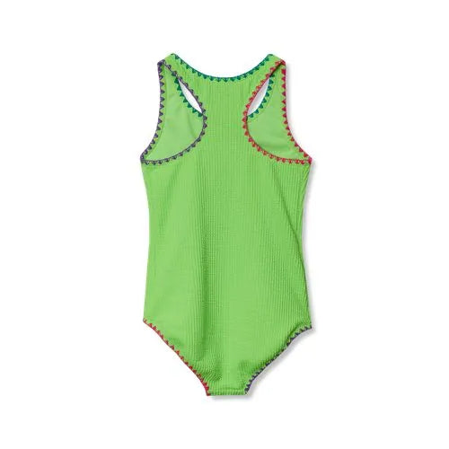 Girls Embroidered One Piece Swimsuit
