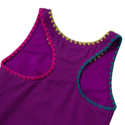 Girls Embroidered One Piece Swimsuit
