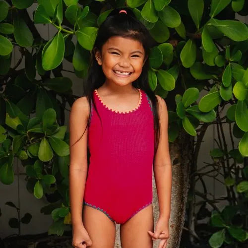 Girls Embroidered One Piece Swimsuit