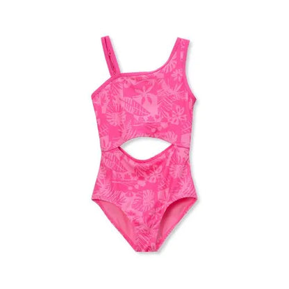 Girls Asymmetrical One Piece Swimsuit