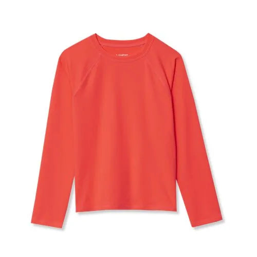 Girls Chlorine Resistant Long Sleeve Crew Neck Rash Guard