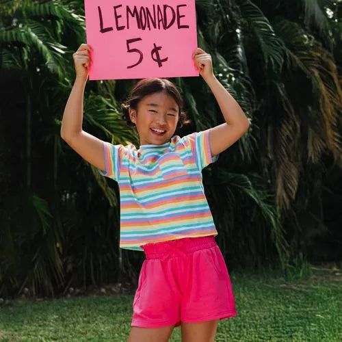 Girls French Terry Paper Bag Shorts