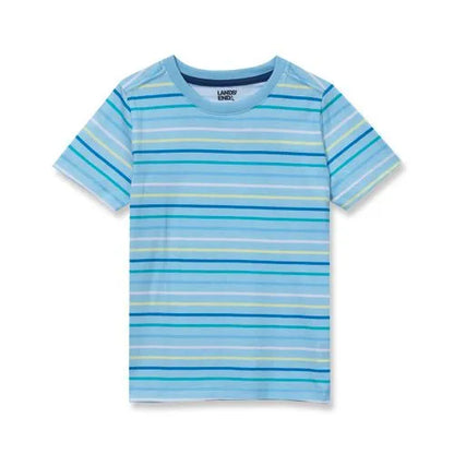 Boys Short Sleeve Stripe Crewneck Tee