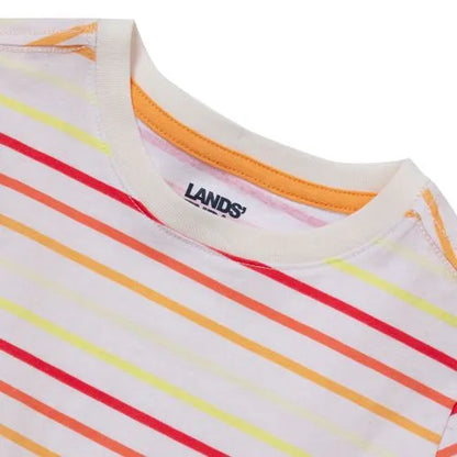 Boys Short Sleeve Stripe Crewneck Tee