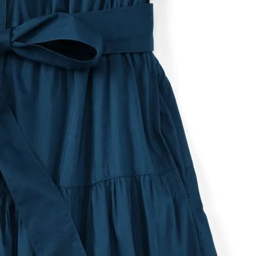 Women's Petite Cotton Voile Button Front Maxi Dress