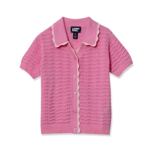 Girls Short Sleeve Collared Sweater