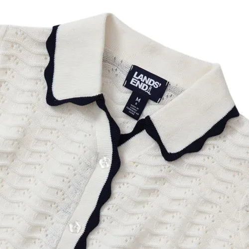 Girls Short Sleeve Collared Sweater