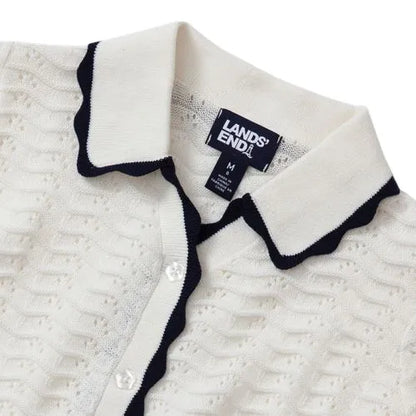 Girls Short Sleeve Collared Sweater