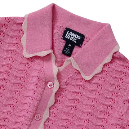 Girls Short Sleeve Collared Sweater