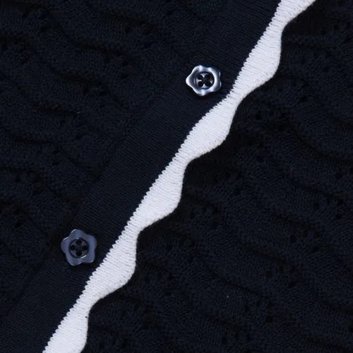 Girls Short Sleeve Collared Sweater
