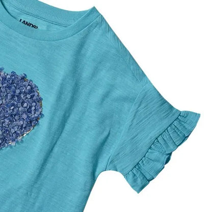 Girls Short Sleeve Ruffle Tee