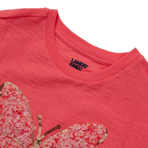 Girls Short Sleeve Ruffle Tee