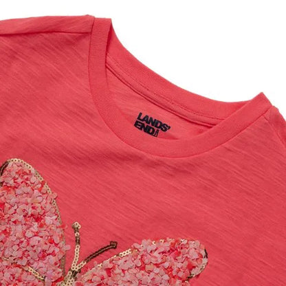 Girls Short Sleeve Ruffle Tee