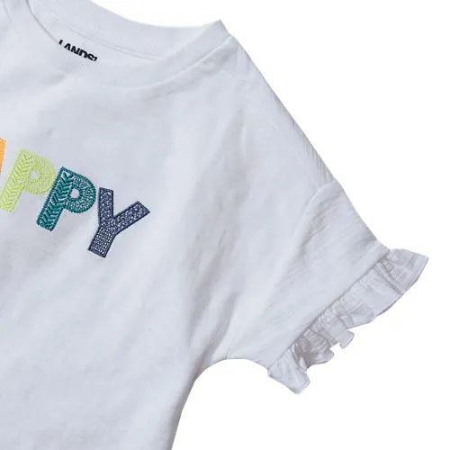 Girls Short Sleeve Ruffle Tee