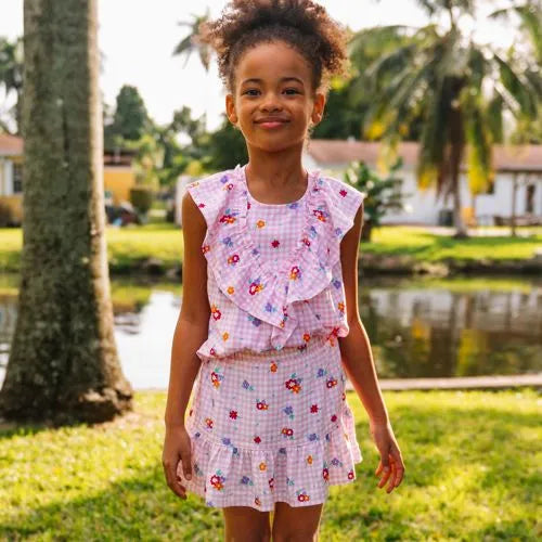 Girls Breezy V-neck Ruffle Top