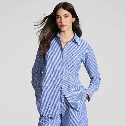Women's Oversized Seersucker Shirt