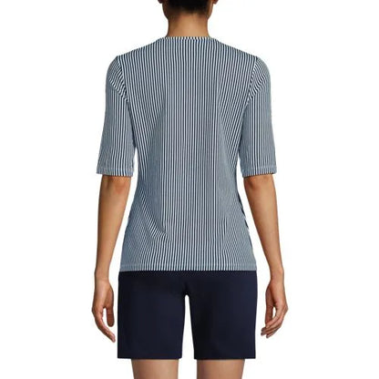 Women's Elbow Sleeve Crewneck Garden Tee- Sunshade UPF 50 Quick Dry