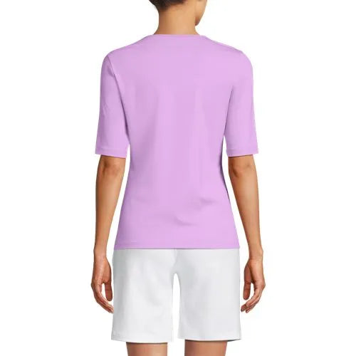 Women's Elbow Sleeve Crewneck Garden Tee- Sunshade UPF 50 Quick Dry