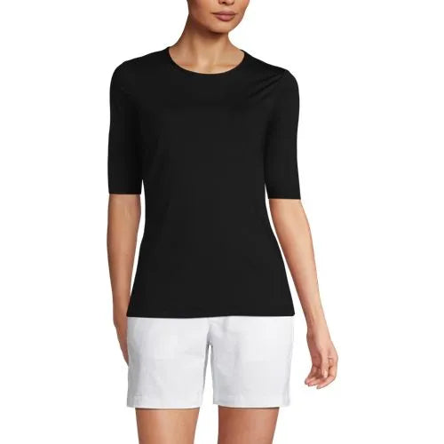 Women's Elbow Sleeve Crewneck Garden Tee- Sunshade UPF 50 Quick Dry