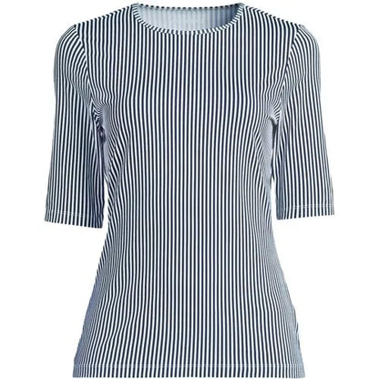 Women's Elbow Sleeve Crewneck Garden Tee- Sunshade UPF 50 Quick Dry