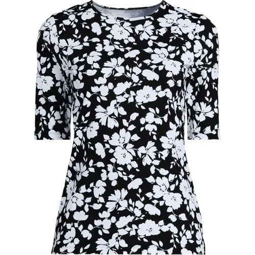 Women's Elbow Sleeve Crewneck Garden Tee- Sunshade UPF 50 Quick Dry
