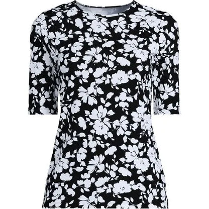 Women's Elbow Sleeve Crewneck Garden Tee- Sunshade UPF 50 Quick Dry