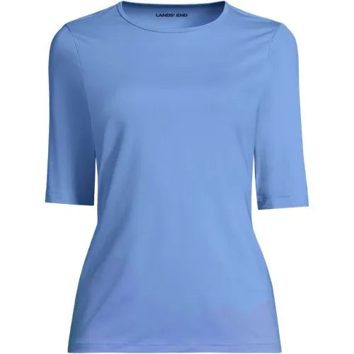 Women's Elbow Sleeve Crewneck Garden Tee- Sunshade UPF 50 Quick Dry