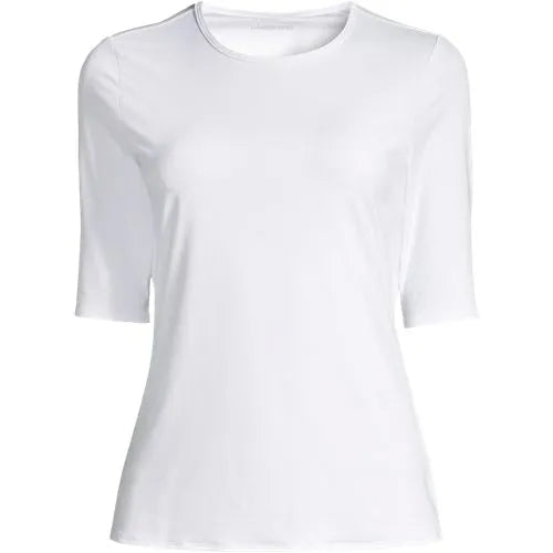 Women's Elbow Sleeve Crewneck Garden Tee- Sunshade UPF 50 Quick Dry