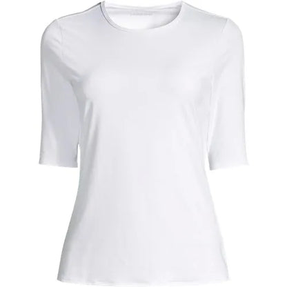 Women's Elbow Sleeve Crewneck Garden Tee- Sunshade UPF 50 Quick Dry