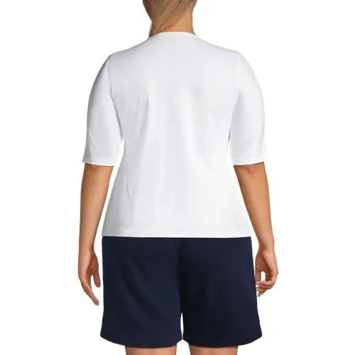 Women's Elbow Sleeve Crewneck Garden Tee- Sunshade UPF 50 Quick Dry
