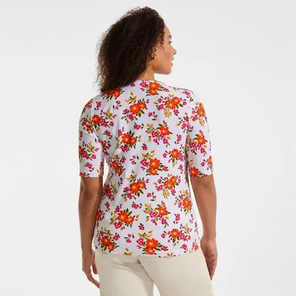 Women's Elbow Sleeve Crewneck Garden Tee- Sunshade UPF 50 Quick Dry