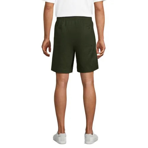 Men's 7" Linen Cotton Elastic Waist Short