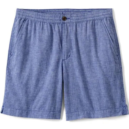 Men's 7" Linen Cotton Elastic Waist Short