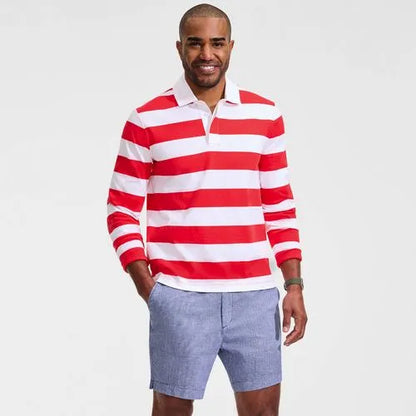 Men's 7" Linen Cotton Elastic Waist Short