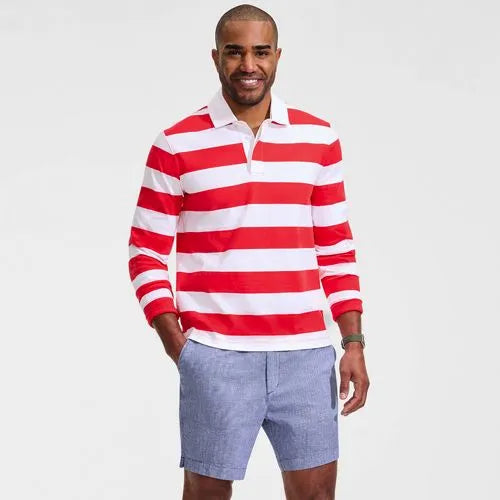 Men's 7" Linen Cotton Elastic Waist Short