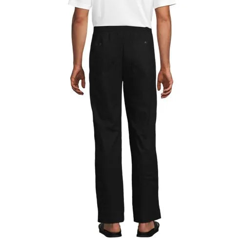 Men's Linen Cotton Elastic Waist Pant