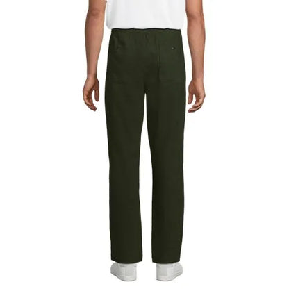 Men's Linen Cotton Elastic Waist Pant